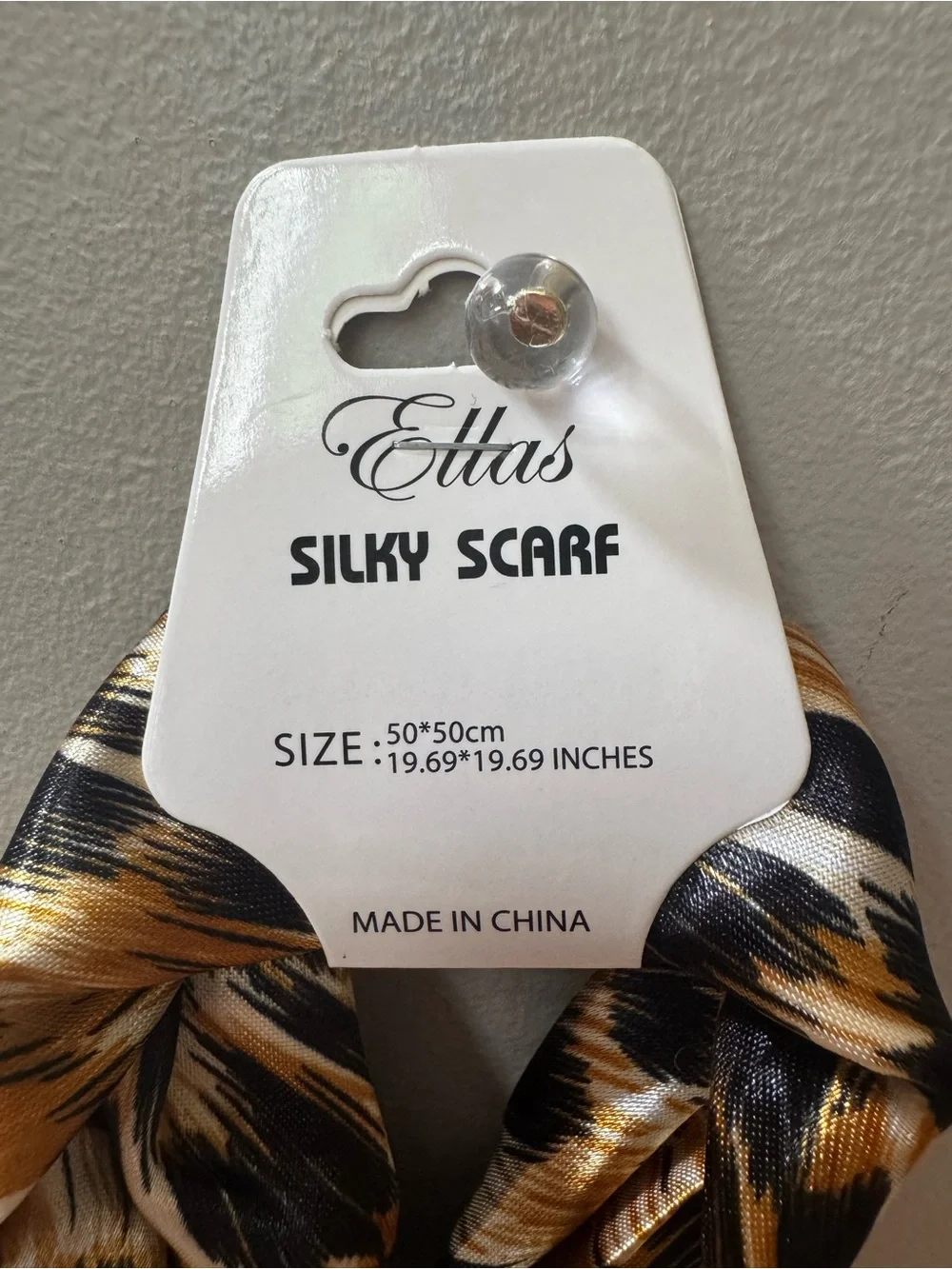 Faux Satin Animal-Print Scarf in Brown, Black & White and Starfish Clip